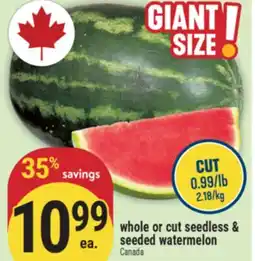 Marché Adonis whole or cut seedless & seeded watermelon offer