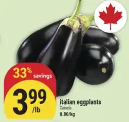Marché Adonis italian eggplants offer