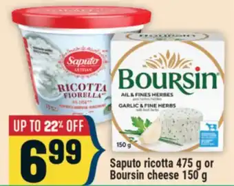 Marché Adonis Saputo ricotta 475 g or Boursin cheese 150 g offer