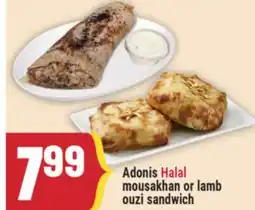 Marché Adonis Adonis Halal mousakhan or lamb ouzi sandwich offer