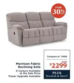 La Z Boy Morrison Fabric Reclining Sofa offer