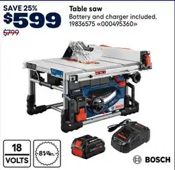RONA Bosch Table saw offer