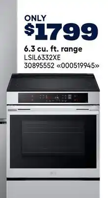 RONA LG 6.3 cu. ft. range offer