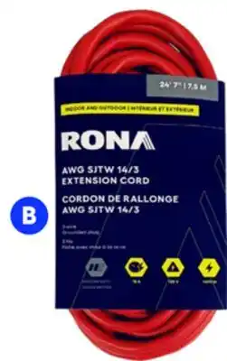 RONA RONA red outdoor extension cords offer
