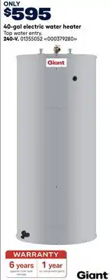 RONA GIANT 40-gal electric water heater 240-V offer