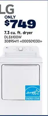 RONA LG 7.3 cu. ft. dryer offer