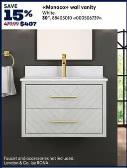 RONA Monaco wall vanity offer