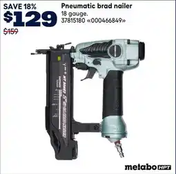 RONA Metabo Hpt Pneumatic brad nailer offer
