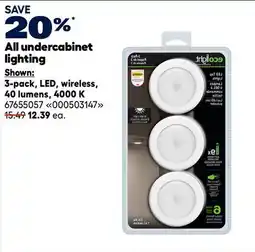 RONA Undercabinet lighting 3-pack, LED, wireless, 40 lumens, 4000 K offer