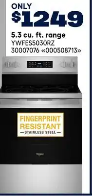 RONA Whirlpool 5.3 cu. ft. range offer