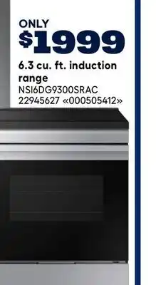 RONA Samsung 6.3 cu. ft. induction range offer