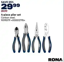 RONA RONA 4-piece plier set offer