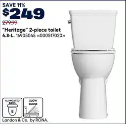 RONA Landon & Co. Heritage 2-piece toilet 4.8-L offer
