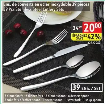 Sushi Shop 39 Pcs Stainless Steel Cutlery Sets offer