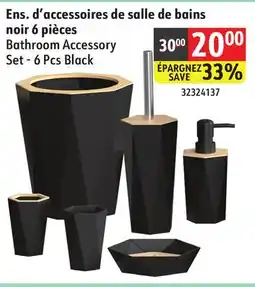 Sushi Shop Ens. d'accessoires de salle de bains noir 6 pièces offer