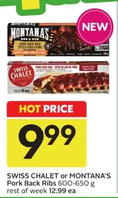 Sobeys SWISS CHALET or MONTANA'S Pork Back Ribs offer