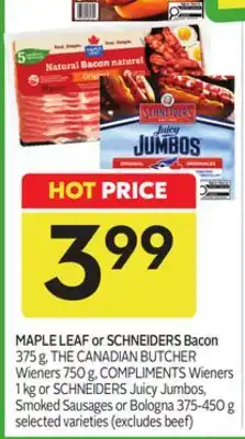 Sobeys MAPLE LEAF or SCHNEIDERS Bacon offer