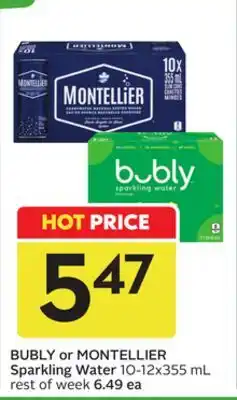 Sobeys BUBLY or MONTELLIER Sparkling Water offer