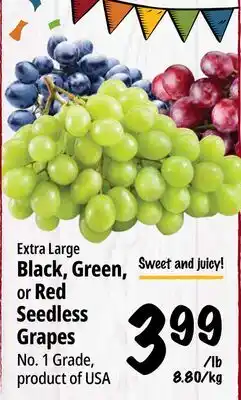Farm Boy Black, Green, or Red Seedless Grapes offer