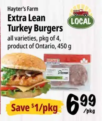 Farm Boy Hayter's Farm Extra Lean Turkey Burgers offer