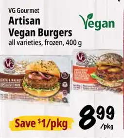 Farm Boy VG Gourmet Artisan Vegan Burgers offer