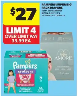 Real Canadian Superstore PAMPERS SUPER BIG PACK DIAPERS, 52-120'S offer