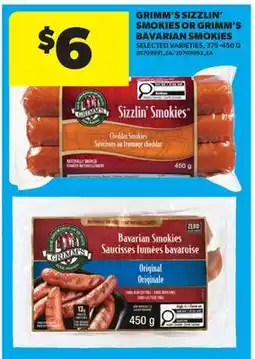 Real Canadian Superstore GRIMM'S SIZZLIN' SMOKIES OR GRIMM'S BAVARIAN SMOKIES offer