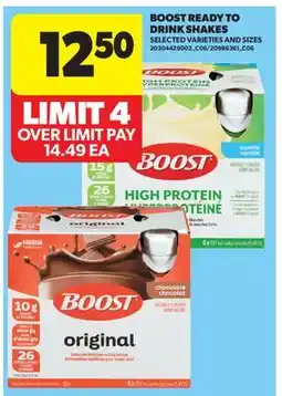 Real Canadian Superstore BOOST READY TO DRINK SHAKES offer