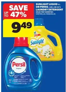Real Canadian Superstore SUNLIGHT LIQUID, 4 L OR PERSIL, 4.6 L OR 42'S LAUNDRY DETERGENT offer