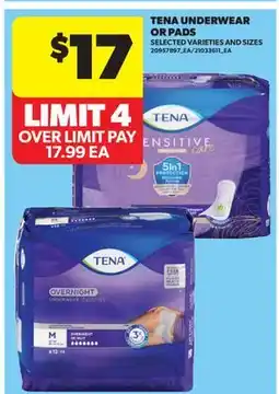 Real Canadian Superstore TENA UNDERWEAR OR PADS offer
