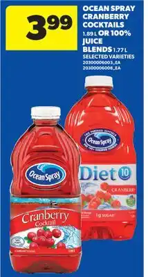 Real Canadian Superstore OCEAN SPRAY CRANBERRY COCKTAILS, 1.89 L OR 100% JUICE BLENDS, 1.77 L offer