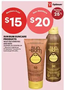 Real Canadian Superstore SUN BUM SUNCARE PRODUCTS offer