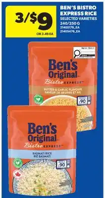Real Canadian Superstore BEN'S BISTRO EXPRESS RICE, 240/250G offer