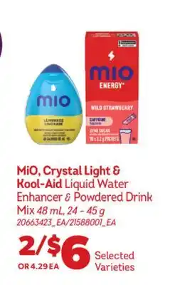Real Canadian Superstore MIO, CRYSTAL LIGHT & KOOL-AID LIQUID WATER ENHANCER & POWDERED DRINK MIX, 48 mL offer