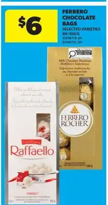 Real Canadian Superstore FERRERO CHOCOLATE BAGS, 80/100 G offer