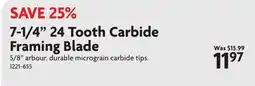 Home Hardware 7-1/4 24 Tooth Carbide Framing Blade offer