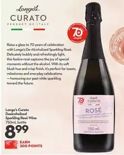 Longo's Longo's Curato Dealcoholized Sparkling Rosé Wine offer