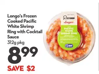 Longo's Longo's Frozen Cooked Pacific White Shrimp Ring with Cocktail Sauce offer