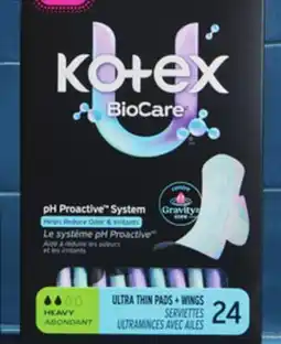 Walmart Kotex Bamboo or Biocare pads or liners 24-pack offer