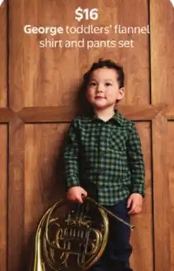 Walmart George toddlers' flannel shirt and pants set offer