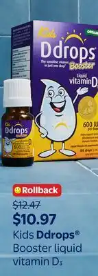 Walmart Kids Ddrops Booster liquid vitamin D3 offer