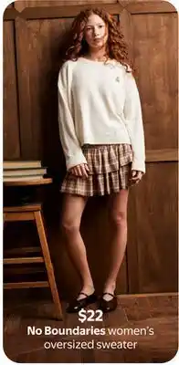 Walmart No Boundaries women's oversized sweater offer