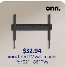 Walmart onn. fixed TV wall mount for 32 - 86 TVs offer