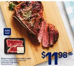 Walmart Bone-in striploin beef steak 2-pack offer