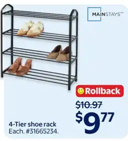 Walmart Mainstays 4-Tier shoe rack offer