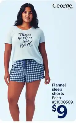 Walmart Flannel sleep shorts offer