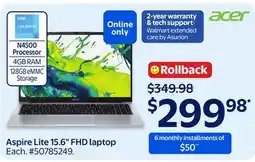 Walmart ACER Aspire Lite 15.6 FHD laptop offer
