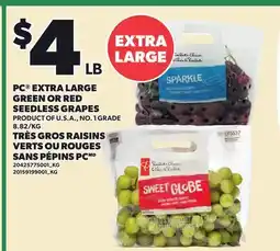 Independent Grocer PC EXTRA LARGE GREEN OR RED SEEDLESS GRAPES, EXTRA LARGE offer
