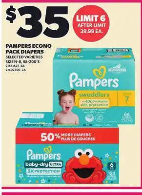 Loblaws PAMPERS ECONO PACK DIAPERS, 58-200'S offer