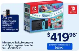 Walmart Nintendo Switch console and Sports game bundle offer